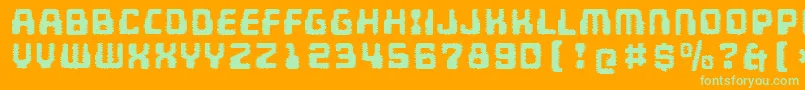 MultivacInterference Font – Green Fonts on Orange Background