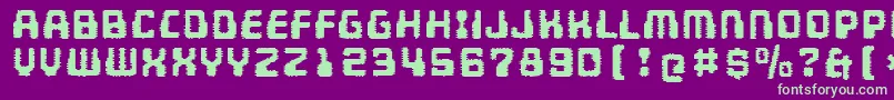 Шрифт MultivacInterference – зелёные шрифты на фиолетовом фоне