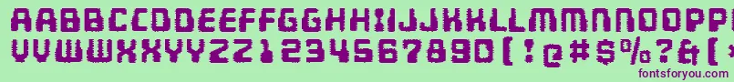 MultivacInterference-fontti – violetit fontit vihreällä taustalla