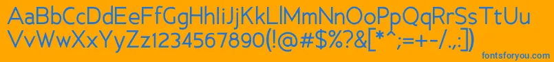 AncillaryRegular Font – Blue Fonts on Orange Background