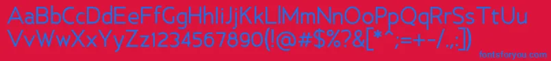 AncillaryRegular Font – Blue Fonts on Red Background