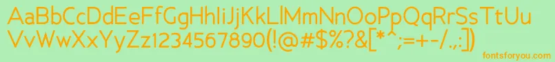 AncillaryRegular Font – Orange Fonts on Green Background