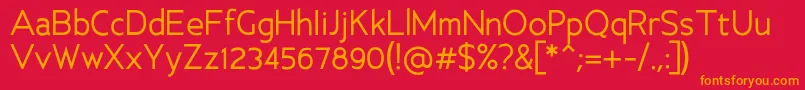 AncillaryRegular Font – Orange Fonts on Red Background