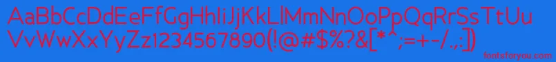 AncillaryRegular Font – Red Fonts on Blue Background