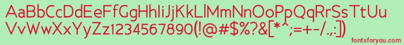 AncillaryRegular Font – Red Fonts on Green Background