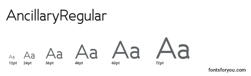 Размеры шрифта AncillaryRegular