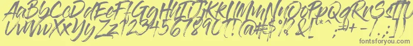 GlossAndBloom Font – Gray Fonts on Yellow Background