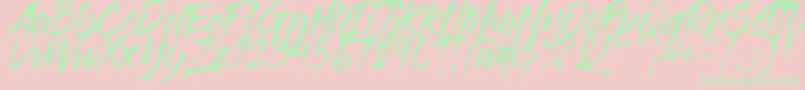 GlossAndBloom-Schriftart – Grüne Schriften auf rosa Hintergrund