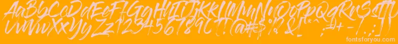 GlossAndBloom-Schriftart – Rosa Schriften auf orangefarbenem Hintergrund