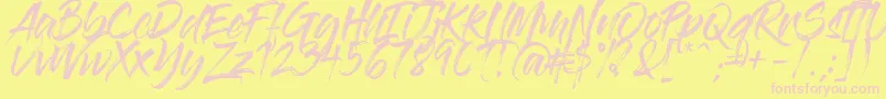 GlossAndBloom Font – Pink Fonts on Yellow Background