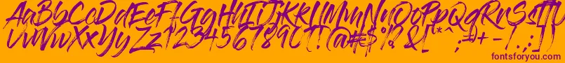 GlossAndBloom Font – Purple Fonts on Orange Background