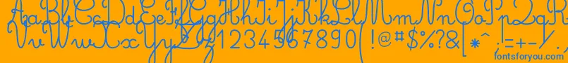 SimplerondeRegular Font – Blue Fonts on Orange Background