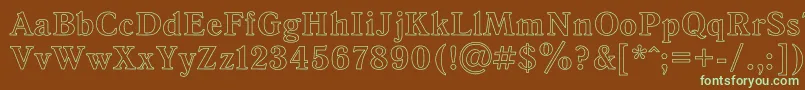 AntiquaHoRegular Font – Green Fonts on Brown Background