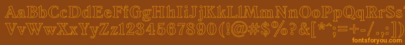 AntiquaHoRegular Font – Orange Fonts on Brown Background