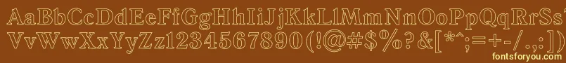 AntiquaHoRegular Font – Yellow Fonts on Brown Background