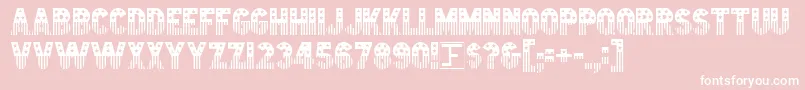 StarsStripes-Schriftart – Weiße Schriften auf rosa Hintergrund