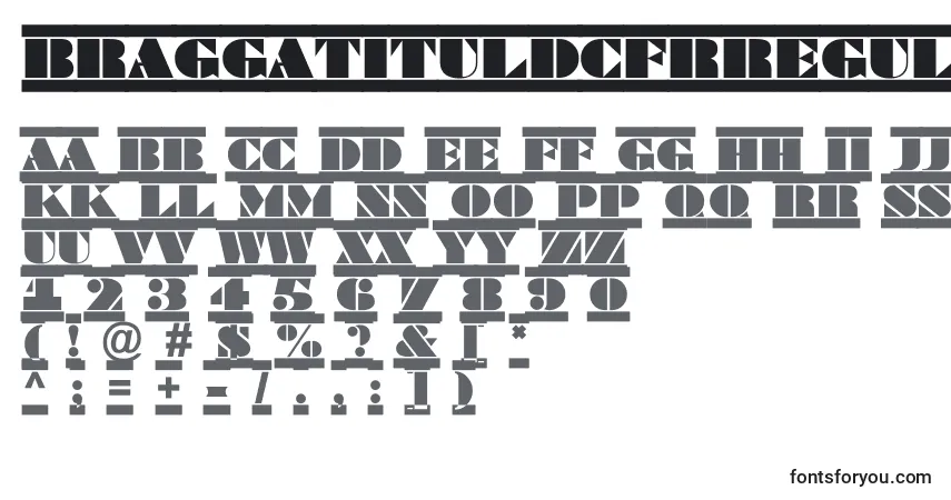 Schriftart BraggatituldcfrRegular – Alphabet, Zahlen, spezielle Symbole