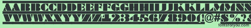 フォントBraggatituldcfrRegular – 緑の背景に黒い文字