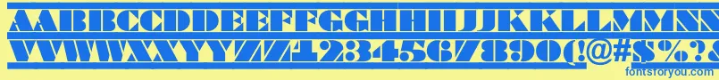 BraggatituldcfrRegular Font – Blue Fonts on Yellow Background