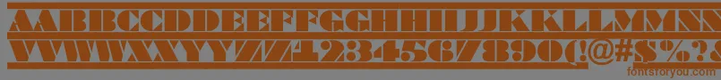 BraggatituldcfrRegular-Schriftart – Braune Schriften auf grauem Hintergrund