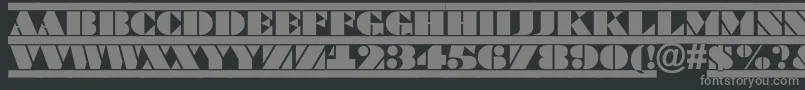 フォントBraggatituldcfrRegular – 黒い背景に灰色の文字