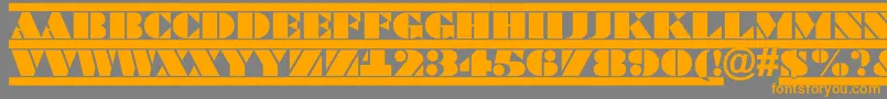 フォントBraggatituldcfrRegular – オレンジの文字は灰色の背景にあります。