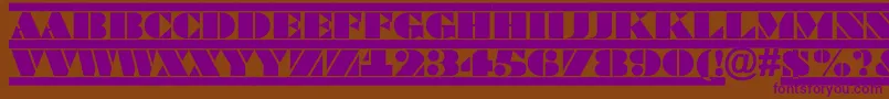 BraggatituldcfrRegular-fontti – violetit fontit ruskealla taustalla