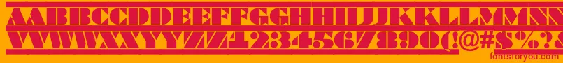 フォントBraggatituldcfrRegular – オレンジの背景に赤い文字