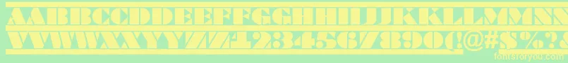 BraggatituldcfrRegular Font – Yellow Fonts on Green Background