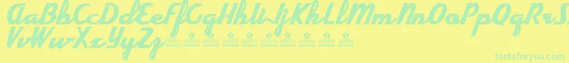 ElectricityPersonalUse Font – Green Fonts on Yellow Background