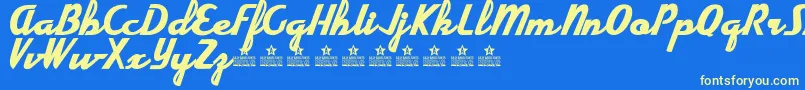 ElectricityPersonalUse Font – Yellow Fonts on Blue Background