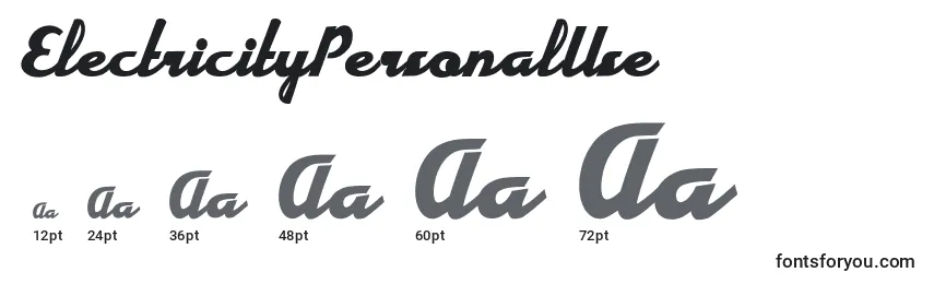 ElectricityPersonalUse Font Sizes