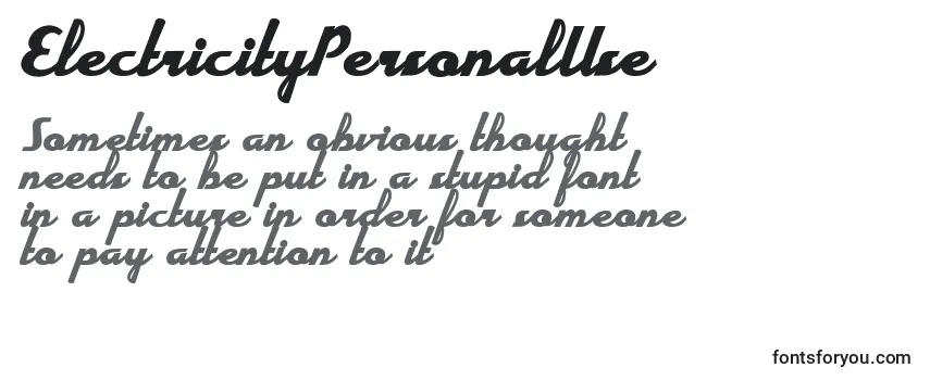 ElectricityPersonalUse Font