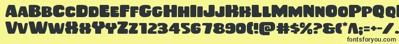 Rubberboyexpand Font – Black Fonts on Yellow Background