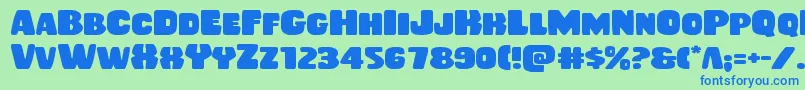 Rubberboyexpand Font – Blue Fonts on Green Background