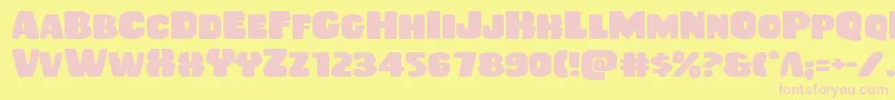 Rubberboyexpand Font – Pink Fonts on Yellow Background