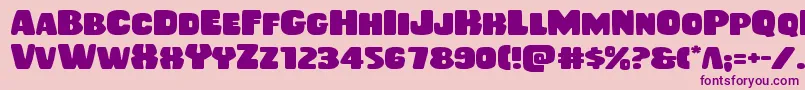 Rubberboyexpand Font – Purple Fonts on Pink Background