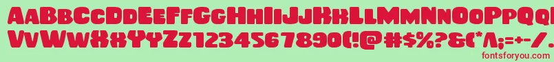 Rubberboyexpand Font – Red Fonts on Green Background