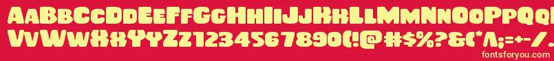 Rubberboyexpand Font – Yellow Fonts on Red Background