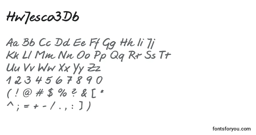 Fuente HwJesco3Db - alfabeto, números, caracteres especiales