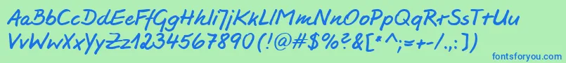 HwJesco3Db Font – Blue Fonts on Green Background