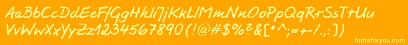 HwJesco3Db-Schriftart – Gelbe Schriften auf orangefarbenem Hintergrund