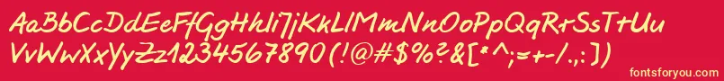 HwJesco3Db Font – Yellow Fonts on Red Background