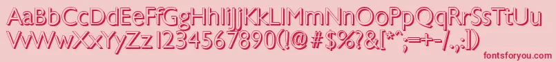 ChantillyshadowLightRegular Font – Red Fonts on Pink Background