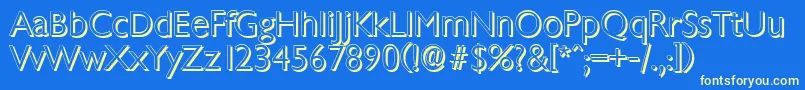 ChantillyshadowLightRegular Font – Yellow Fonts on Blue Background