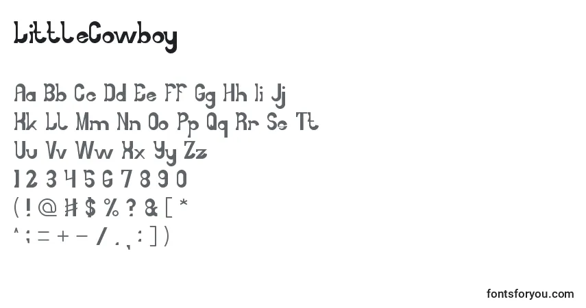 Czcionka LittleCowboy – alfabet, cyfry, specjalne znaki