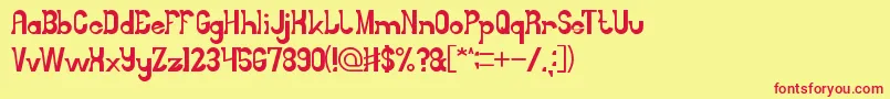 LittleCowboy Font – Red Fonts on Yellow Background