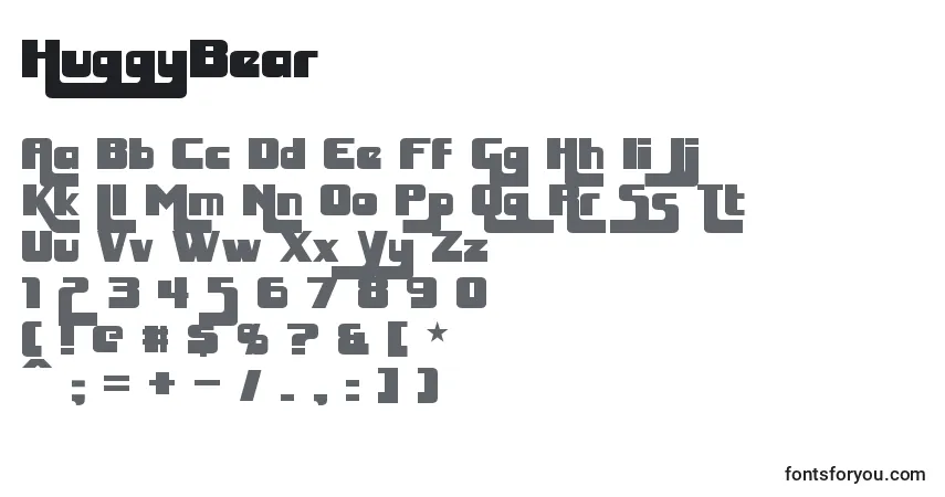 Schriftart HuggyBear – Alphabet, Zahlen, spezielle Symbole