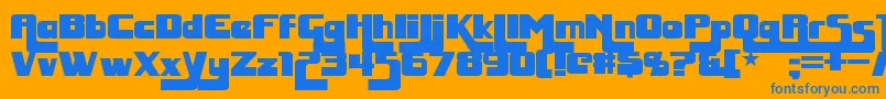 HuggyBear Font – Blue Fonts on Orange Background