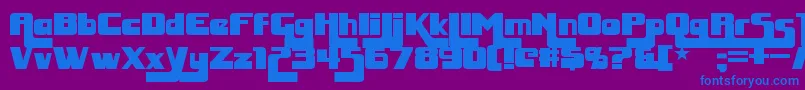 HuggyBear Font – Blue Fonts on Purple Background